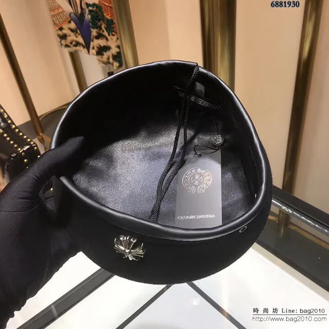 克羅心Chrome Hearts 經典羊毛貝蕾帽 6881930 LLWJ5819
